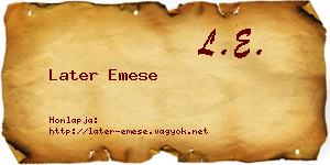 Later Emese névjegykártya